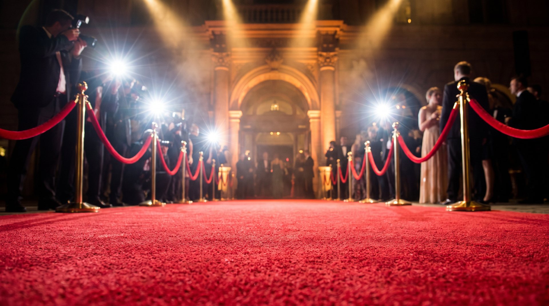 Alfombra roja de gala instalada